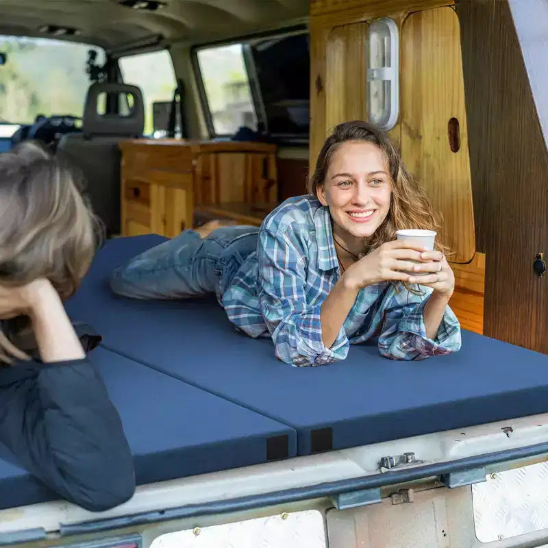 Memory Foam Camping Mattress with Anti-Slip Bottom and Travel Bag
