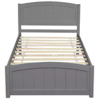 Lit plateforme simple avec cadre et pieds en pin