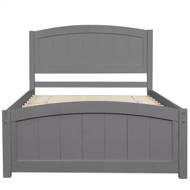 Twin Size Platform Bed with Pinewood Frame and Legs