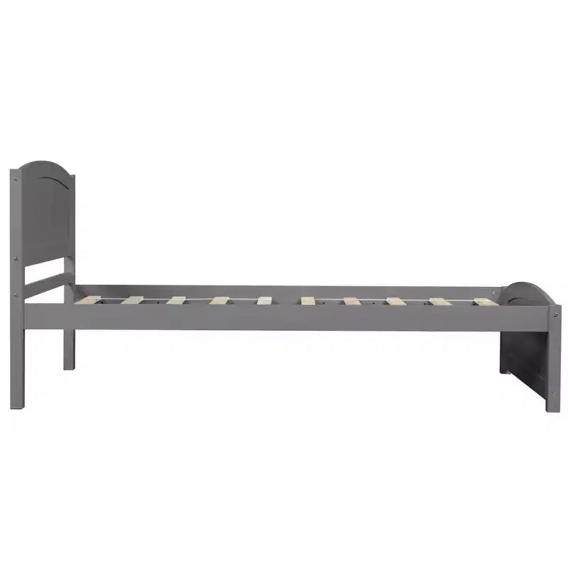 Twin Size Platform Bed with Pinewood Frame and Legs