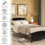 Lit plateforme simple avec cadre et pieds en pin