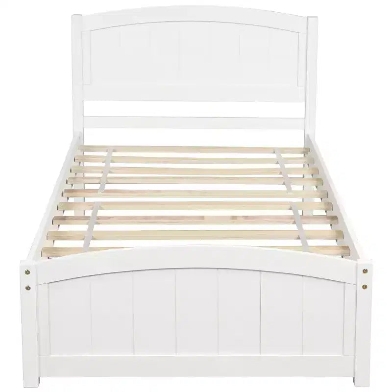 Twin Size Platform Bed with Pinewood Frame and Legs