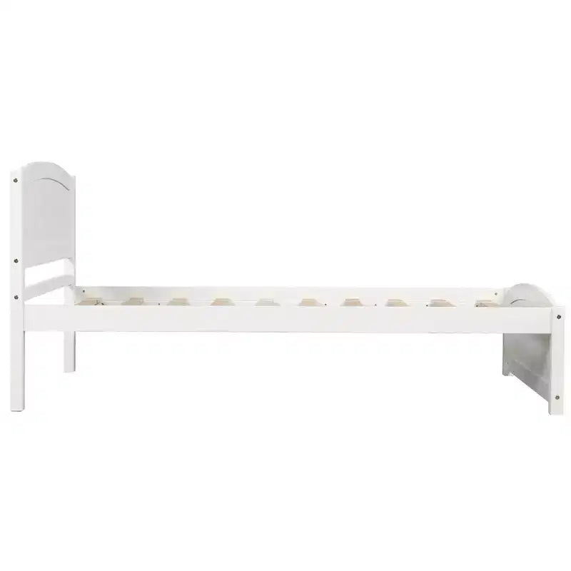 Twin Size Platform Bed with Pinewood Frame and Legs