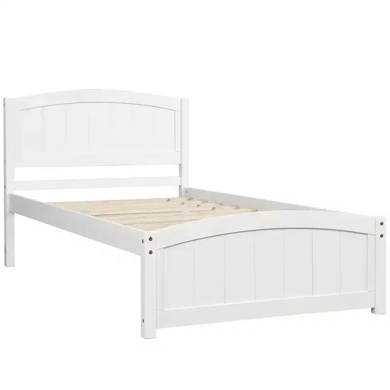 Twin Size Platform Bed with Pinewood Frame and Legs