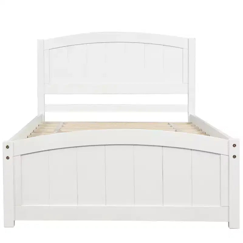Twin Size Platform Bed with Pinewood Frame and Legs