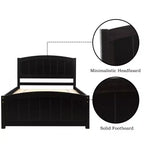 Lit plateforme simple avec cadre et pieds en pin