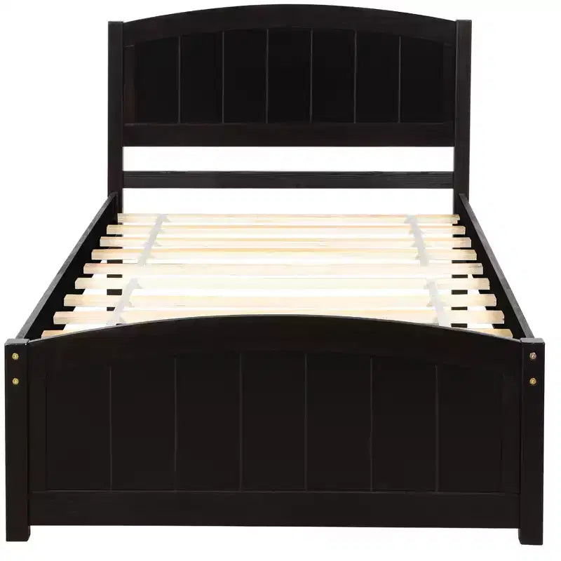 Twin Size Platform Bed with Pinewood Frame and Legs