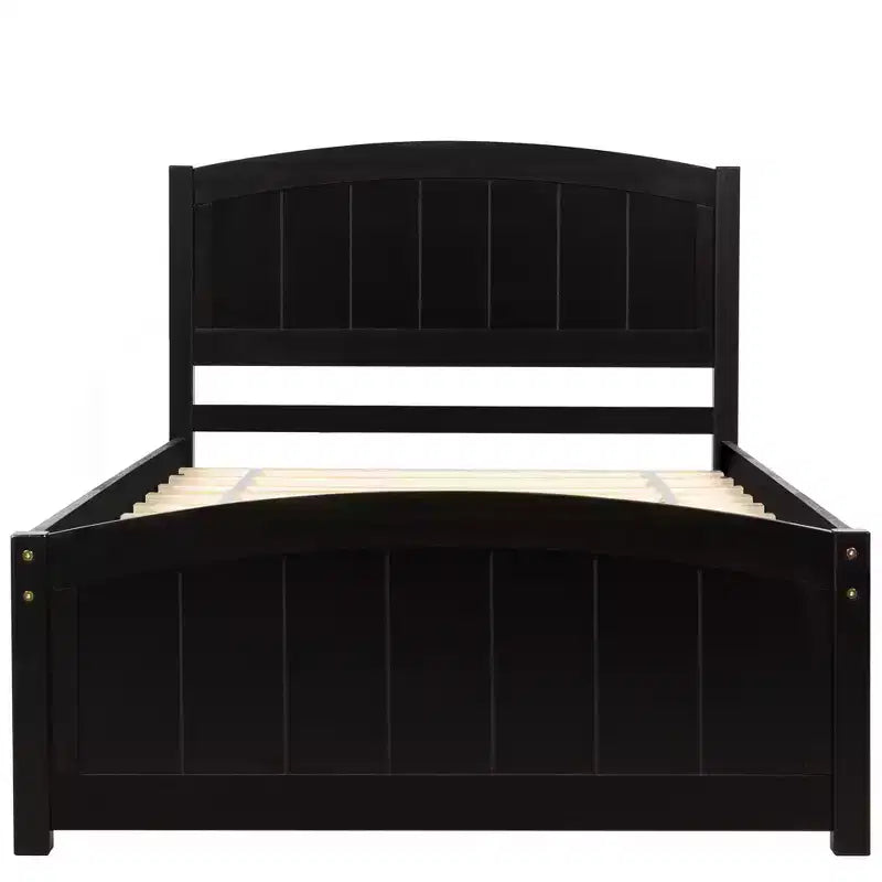 Twin Size Platform Bed with Pinewood Frame and Legs