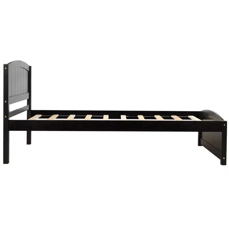 Twin Size Platform Bed with Pinewood Frame and Legs