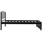 Lit plateforme simple avec cadre et pieds en pin