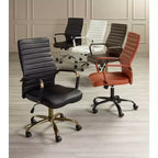 Chaise de bureau réglable en similicuir noir
