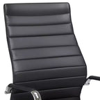 Chaise de bureau réglable en similicuir noir