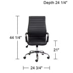 Chaise de bureau réglable en similicuir noir