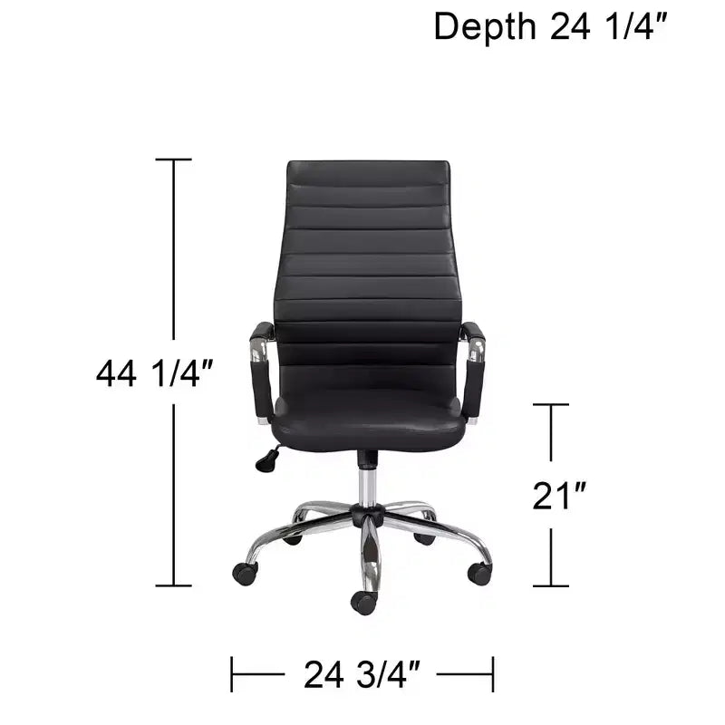 Black Faux Leather Adjustable Office Chair