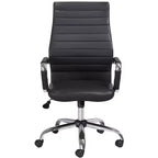 Chaise de bureau réglable en similicuir noir