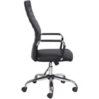 Chaise de bureau réglable en similicuir noir
