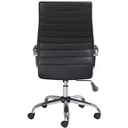 Chaise de bureau réglable en similicuir noir
