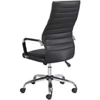 Chaise de bureau réglable en similicuir noir