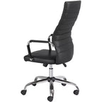 Chaise de bureau réglable en similicuir noir