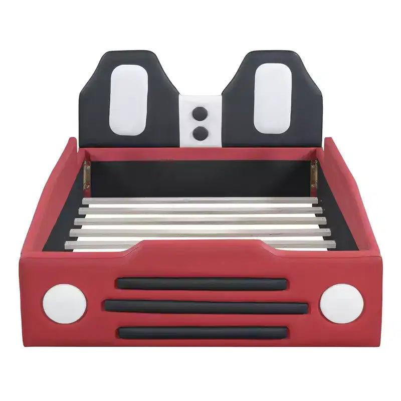 Twin Size Race Car-Shaped Platform Bed with Wheels