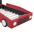 Lit plateforme simple en forme de voiture de course avec roulettes