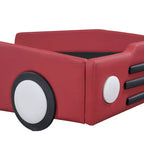 Lit plateforme simple en forme de voiture de course avec roulettes