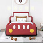 Lit plateforme simple en forme de voiture de course avec roulettes