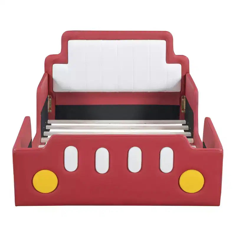 Twin Size Race Car-Shaped Platform Bed with Wheels