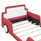 Lit plateforme simple en forme de voiture de course avec roulettes