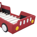 Lit plateforme simple en forme de voiture de course avec roulettes