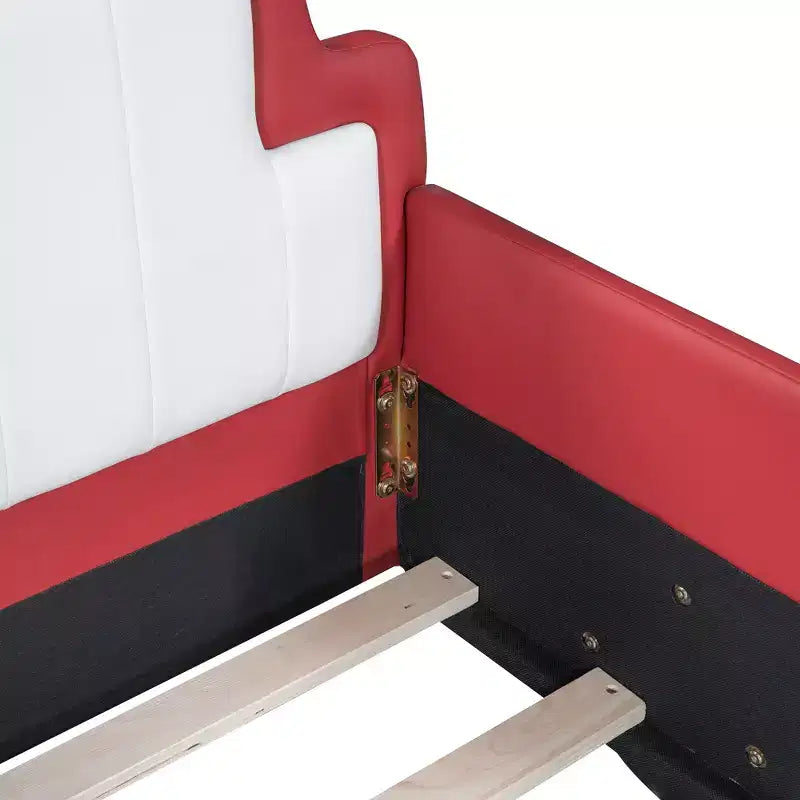 Twin Size Race Car-Shaped Platform Bed with Wheels