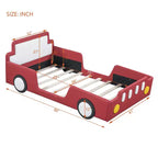 Lit plateforme simple en forme de voiture de course avec roulettes