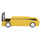 Lit plateforme simple en forme de voiture de course avec roulettes