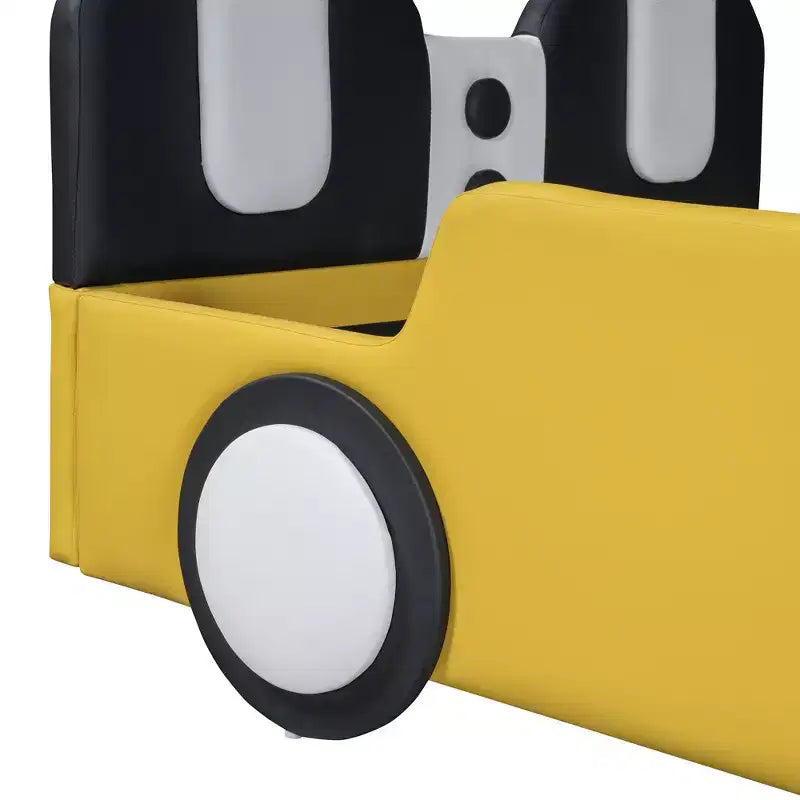Twin Size Race Car-Shaped Platform Bed with Wheels