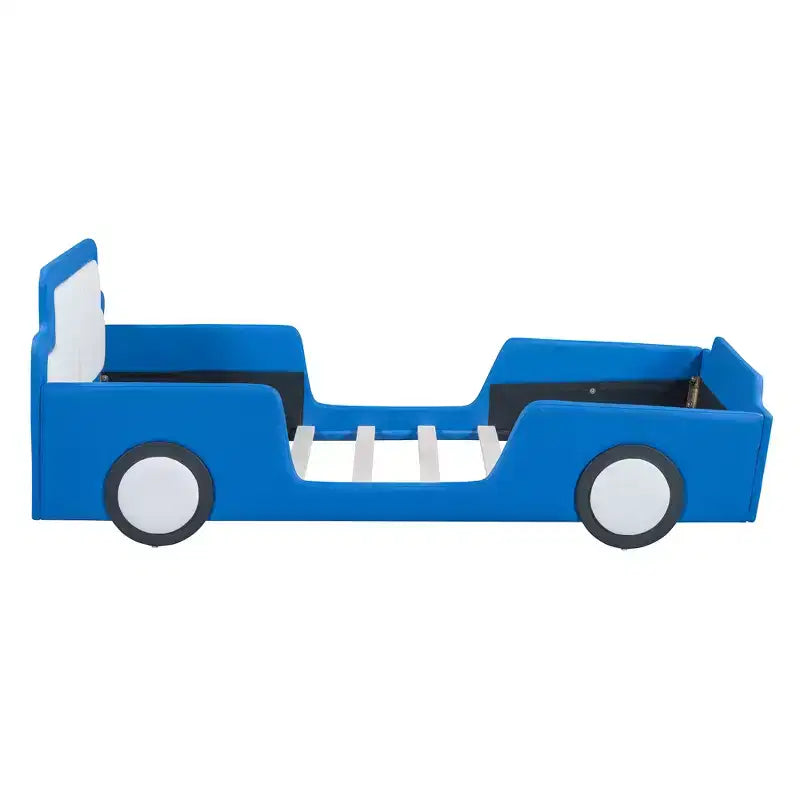 Twin Size Race Car-Shaped Platform Bed with Wheels