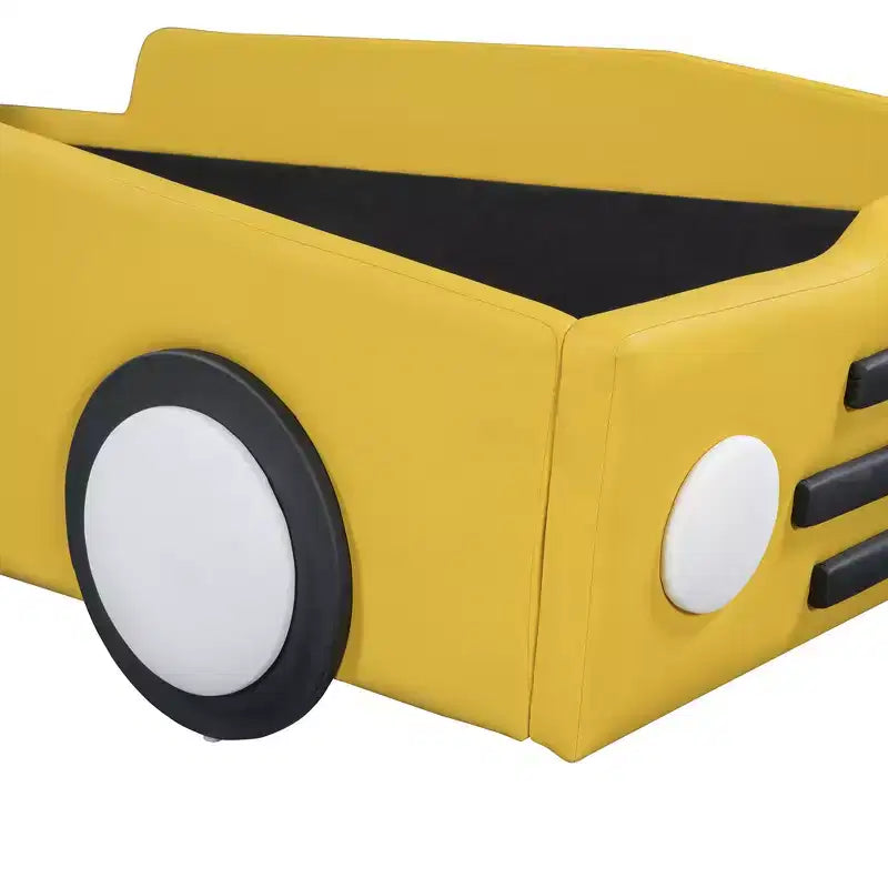 Twin Size Race Car-Shaped Platform Bed with Wheels