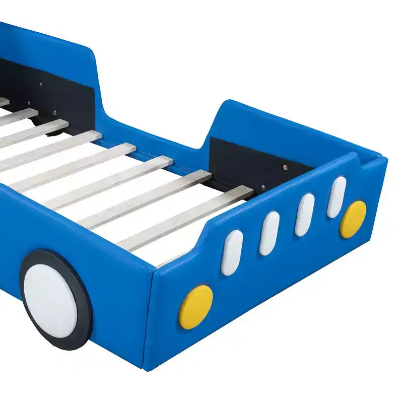 Twin Size Race Car-Shaped Platform Bed with Wheels