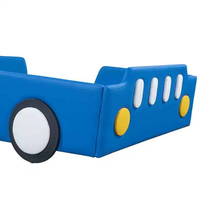 Twin Size Race Car-Shaped Platform Bed with Wheels