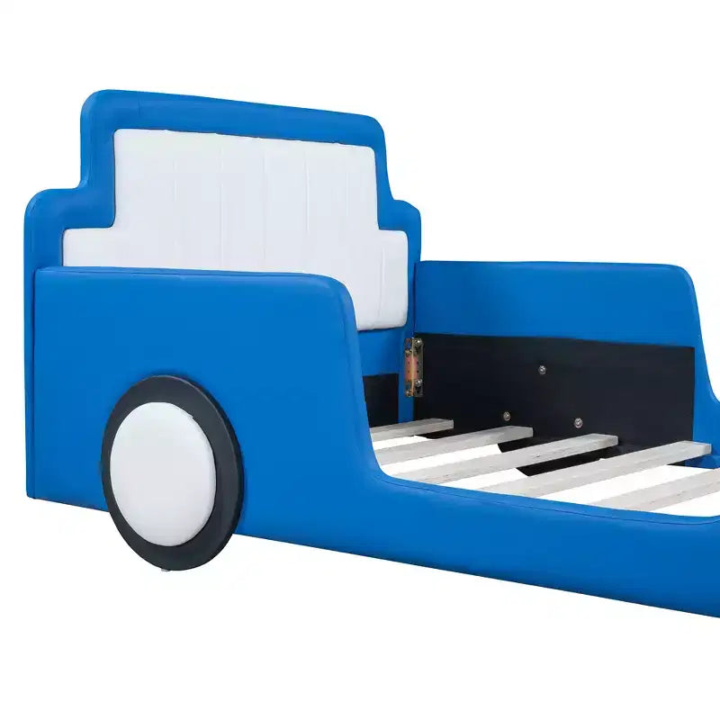 Twin Size Race Car-Shaped Platform Bed with Wheels