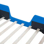 Lit plateforme simple en forme de voiture de course avec roulettes