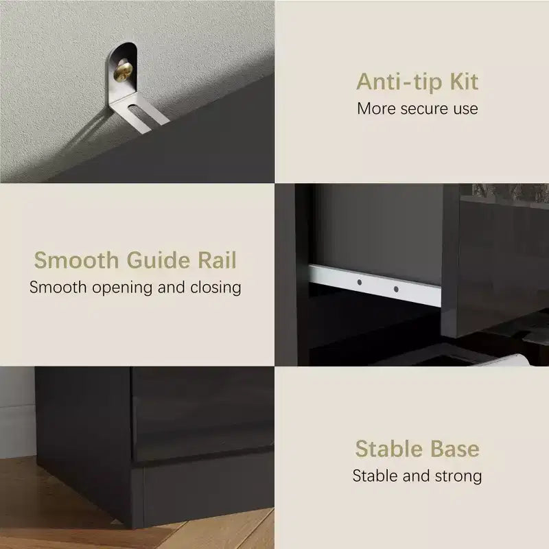 6-Drawer Dresser with High-Gloss Finish