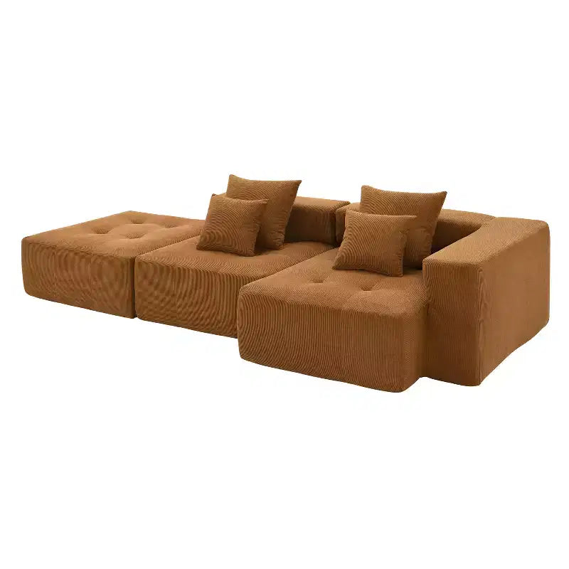 Chenille U-Shaped Sectional Sofa with Oversized Ottoman, Armrest Storage, Cup Holders and USB Charging Ports