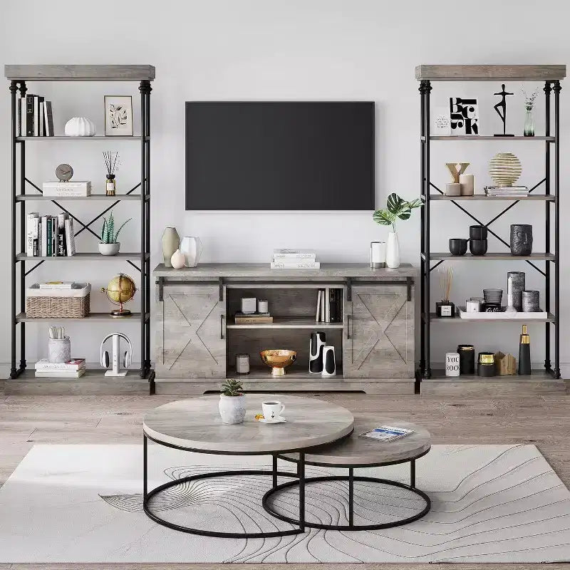 6-Tier Industrial Bookshelf with Metal Frame