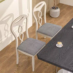 Chaises de salle à manger rustiques en bois avec assise rembourrée et dossier ajouré