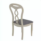 Chaises de salle à manger rustiques en bois avec assise rembourrée et dossier ajouré