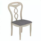 Chaises de salle à manger rustiques en bois avec assise rembourrée et dossier ajouré