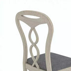 Chaises de salle à manger rustiques en bois avec assise rembourrée et dossier ajouré