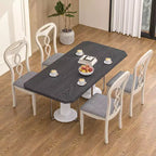 Chaises de salle à manger rustiques en bois avec assise rembourrée et dossier ajouré