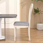 Chaises de salle à manger rustiques en bois avec assise rembourrée et dossier ajouré
