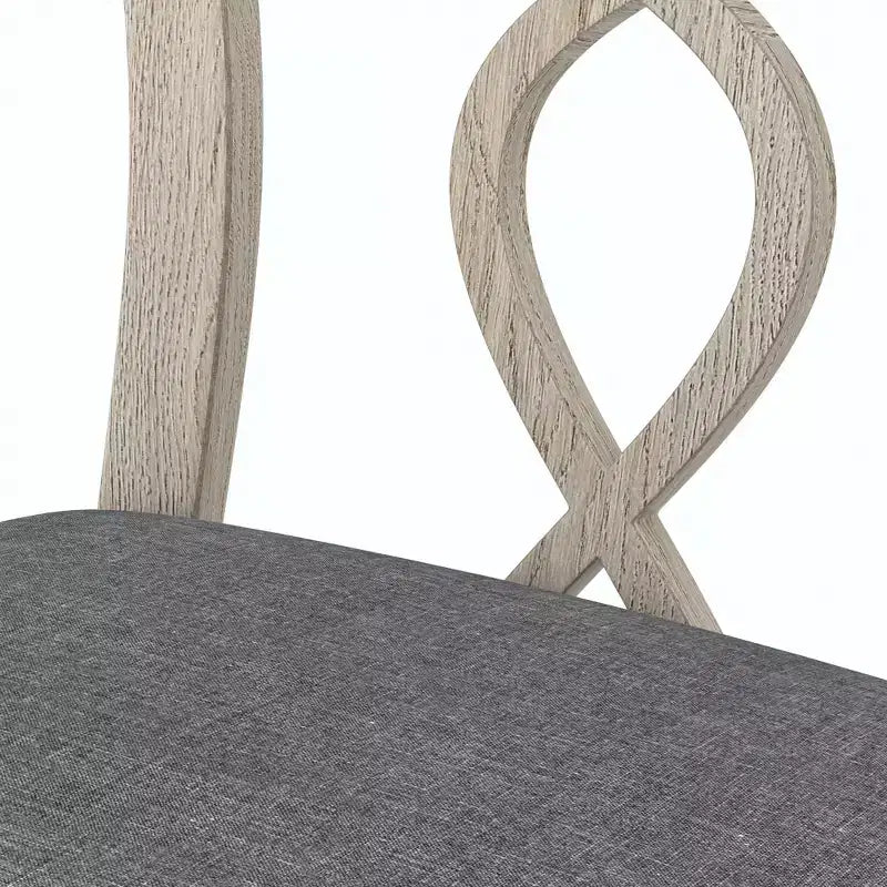 Rustic Wooden Dining Chairs with Padded Seat and Hollowed Backrest